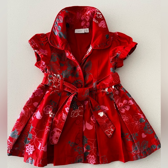 Mexx Other - Mexx Red Floral Shirt with Gray and Pink Accents